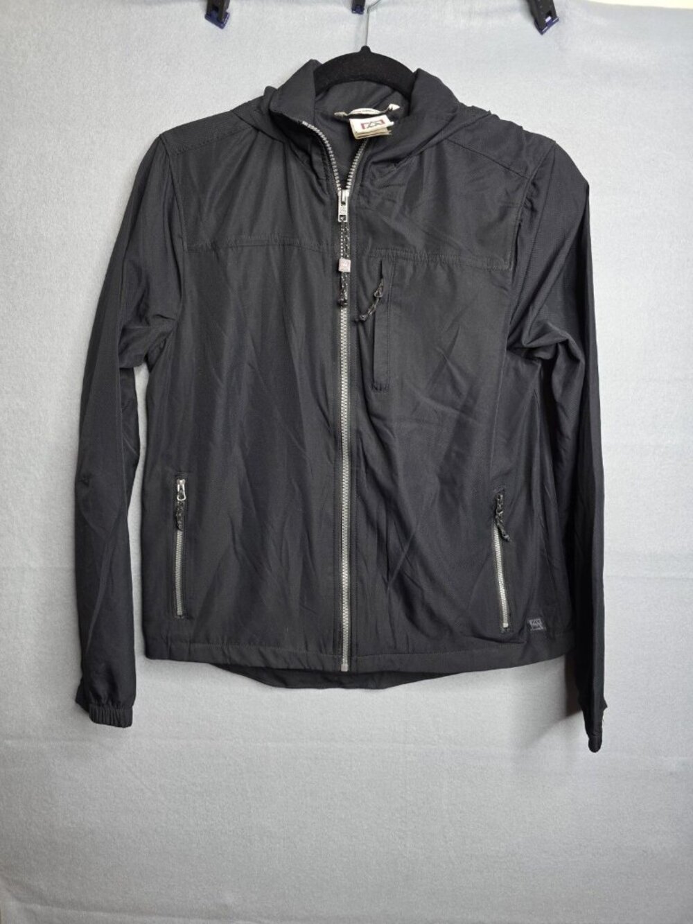 Avalanche Outdoor Co Supply Jacket Small Black Full Zip Windbreaker w Hood